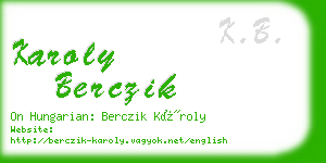 karoly berczik business card